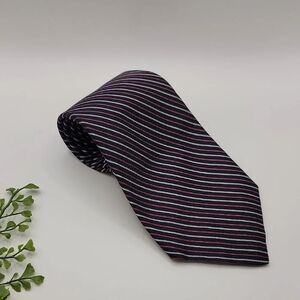 Robert Talbott Striped Men's Tie in Black, Red and White